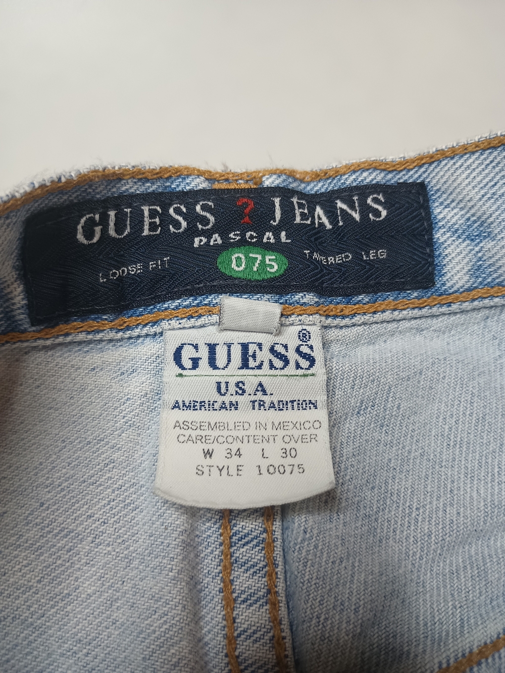 Vintage Guess Pascal Jeans Loose Fit Tapered Leg Size 34 x 30 Y2K